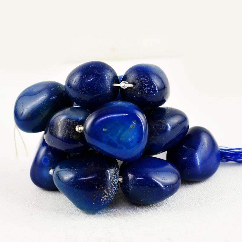 gemsmore:Beautiful Blue Onyx Beads Strand Natural Drilled