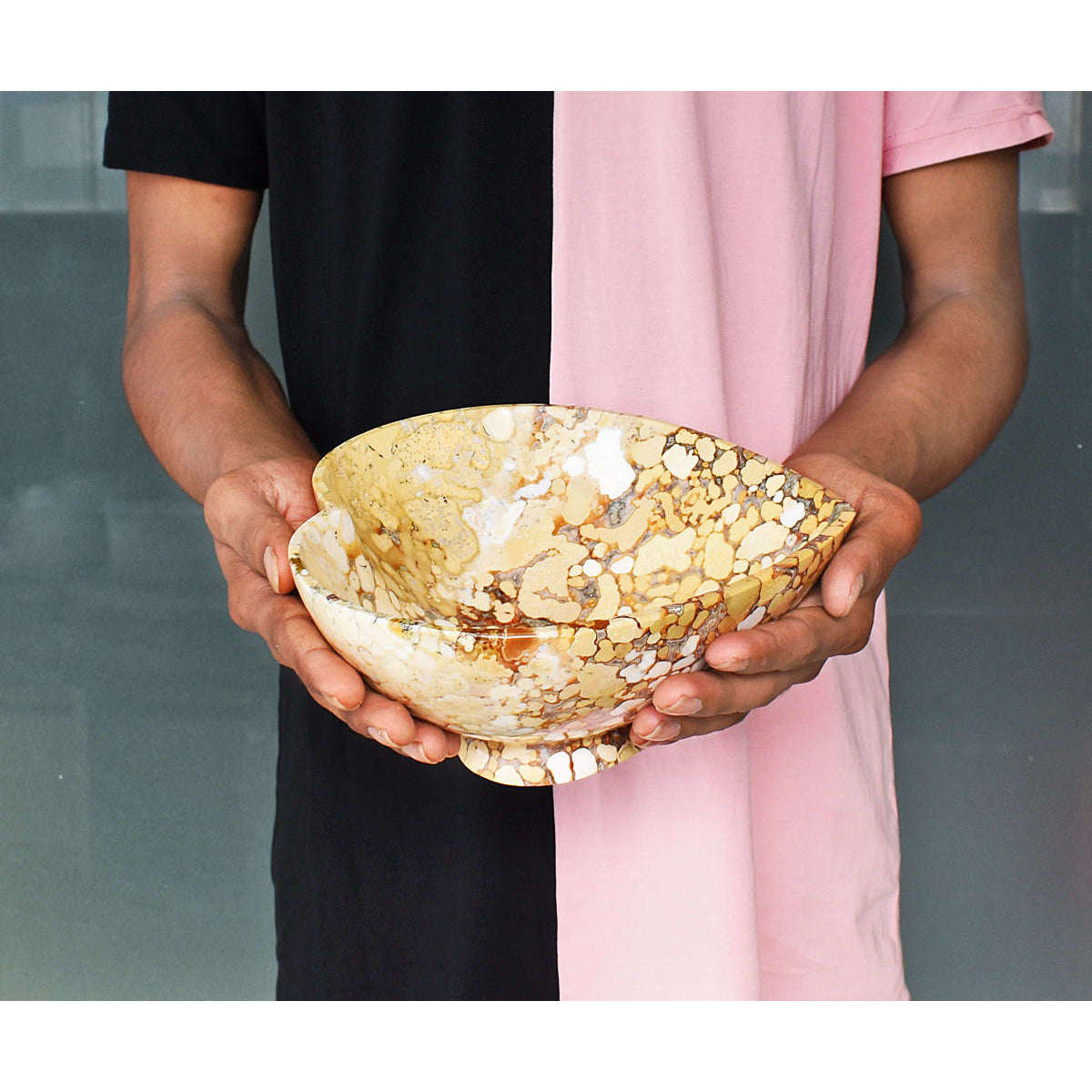 gemsmore:Beautiful Cobra Jasper Hand Carved Genuine Crystal Gemstone Carving Bowl