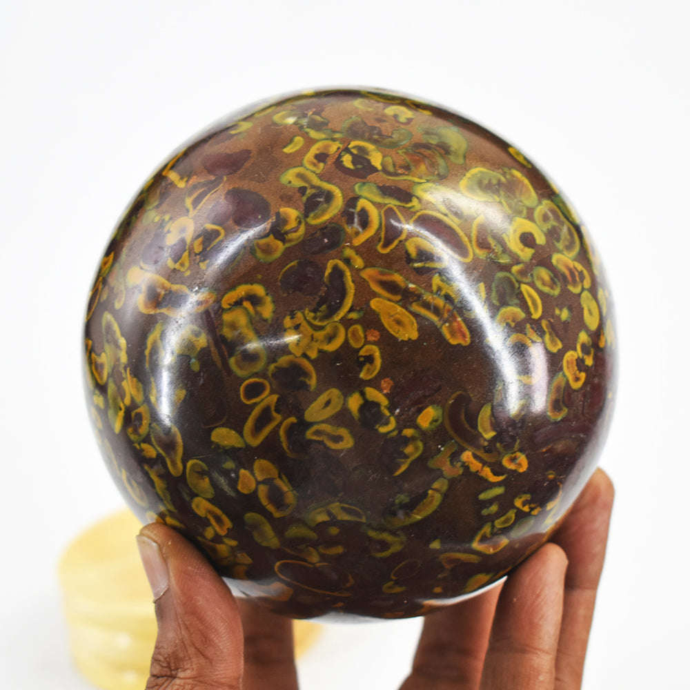gemsmore:Beautiful Fruit Jasper Carved Crystal Healing Sphere - Massive Size