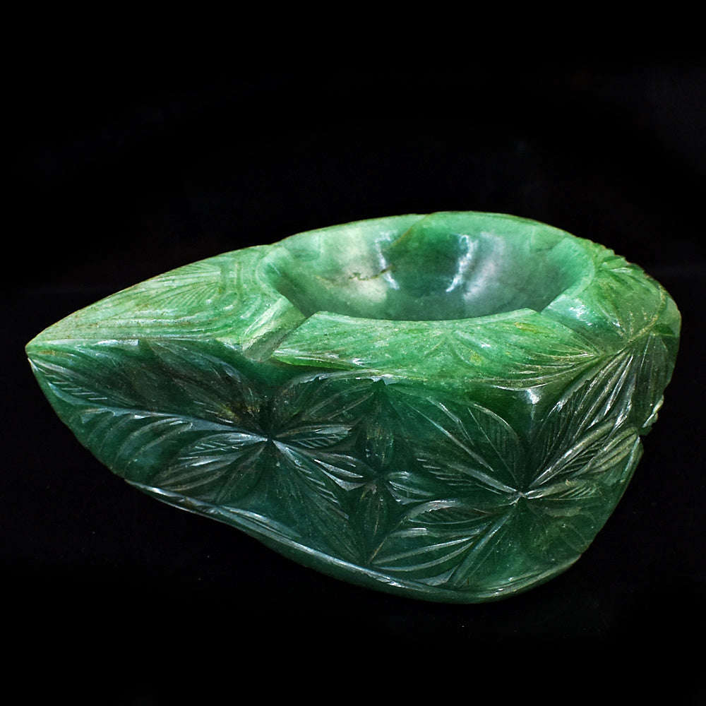 gemsmore:Beautiful Jade Hand Carved Genuine Crystal Gemstone Carving Candle Holder