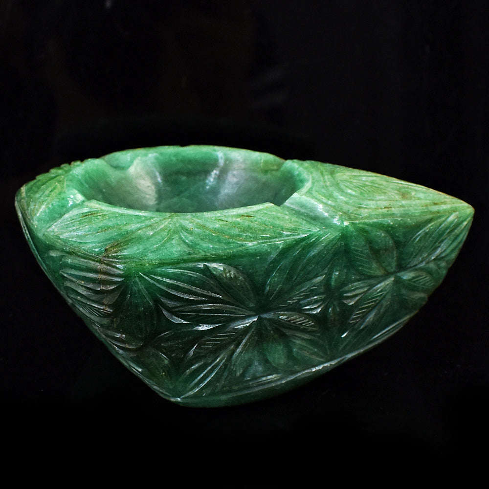 gemsmore:Beautiful Jade Hand Carved Genuine Crystal Gemstone Carving Candle Holder