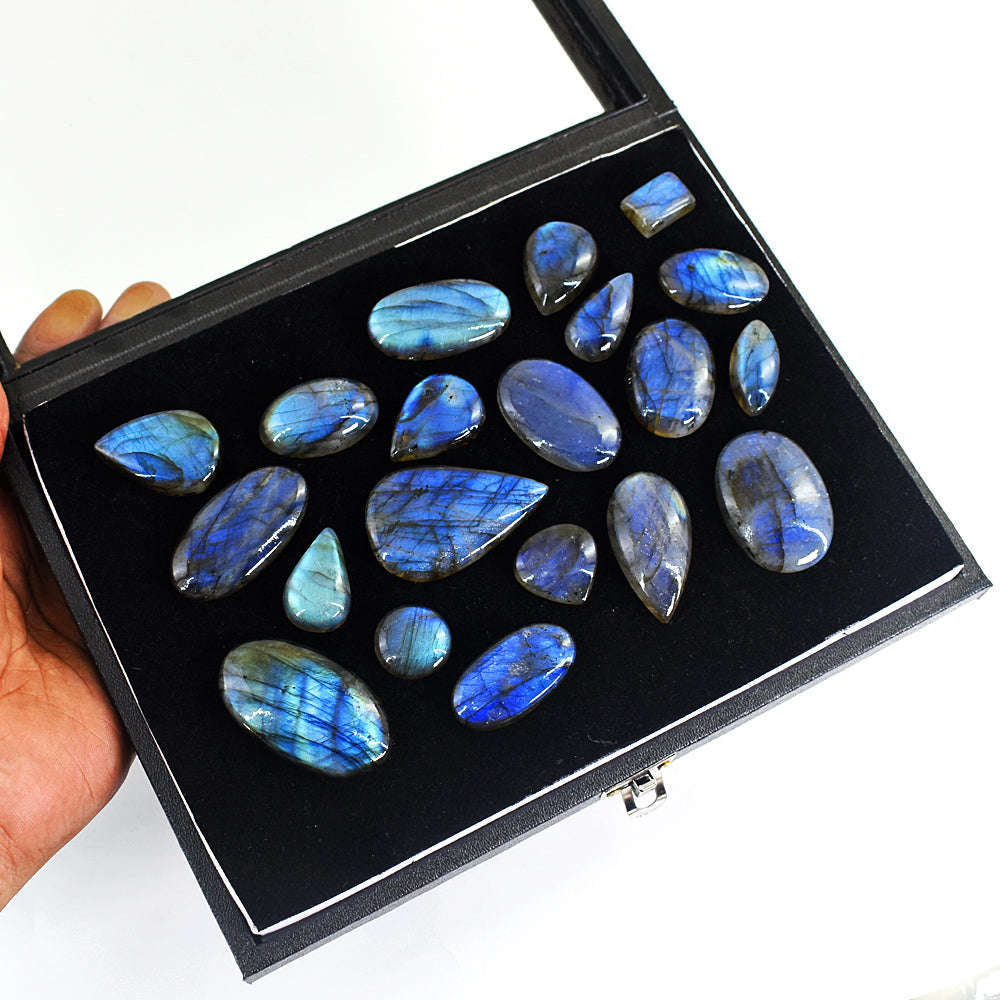 gemsmore:Beautiful Labradorite  Untreated Gemstone Cabochon Lot
