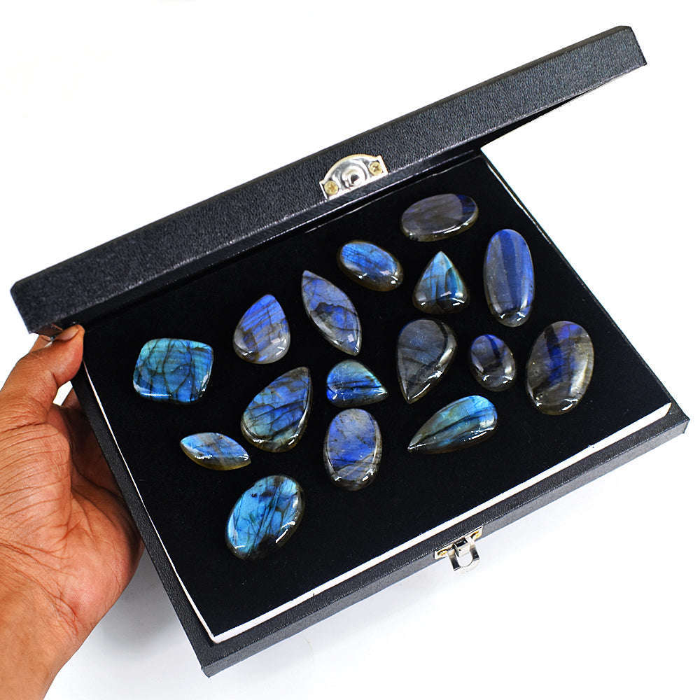 gemsmore:Beautiful Labradorite Untreated Gemstone Cabochon Lot