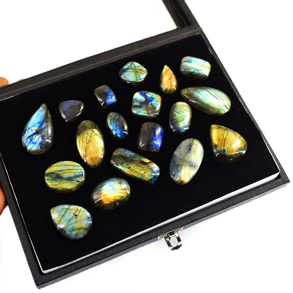 gemsmore:Beautiful Labradorite Untreated Gemstone Cabochon Lot