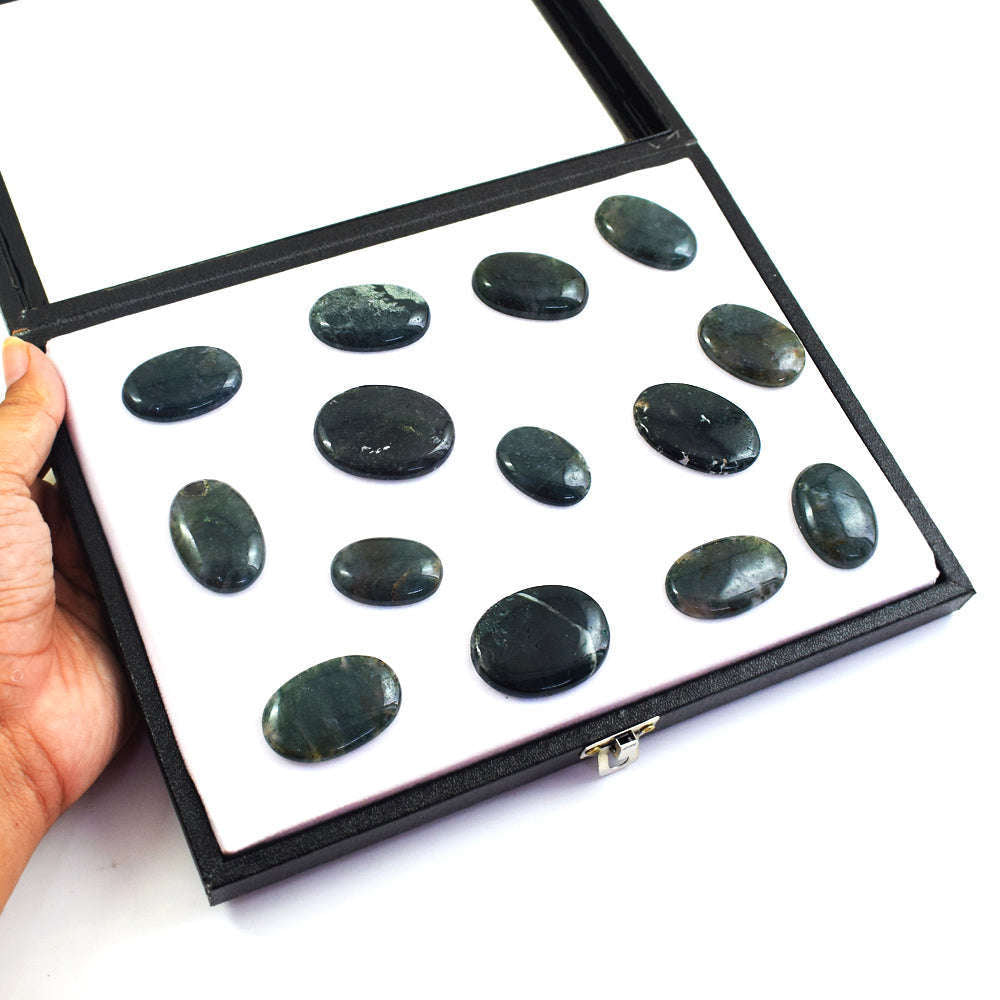 gemsmore:Beautiful Moss Agate Untreated Gemstone Cabochon Lot