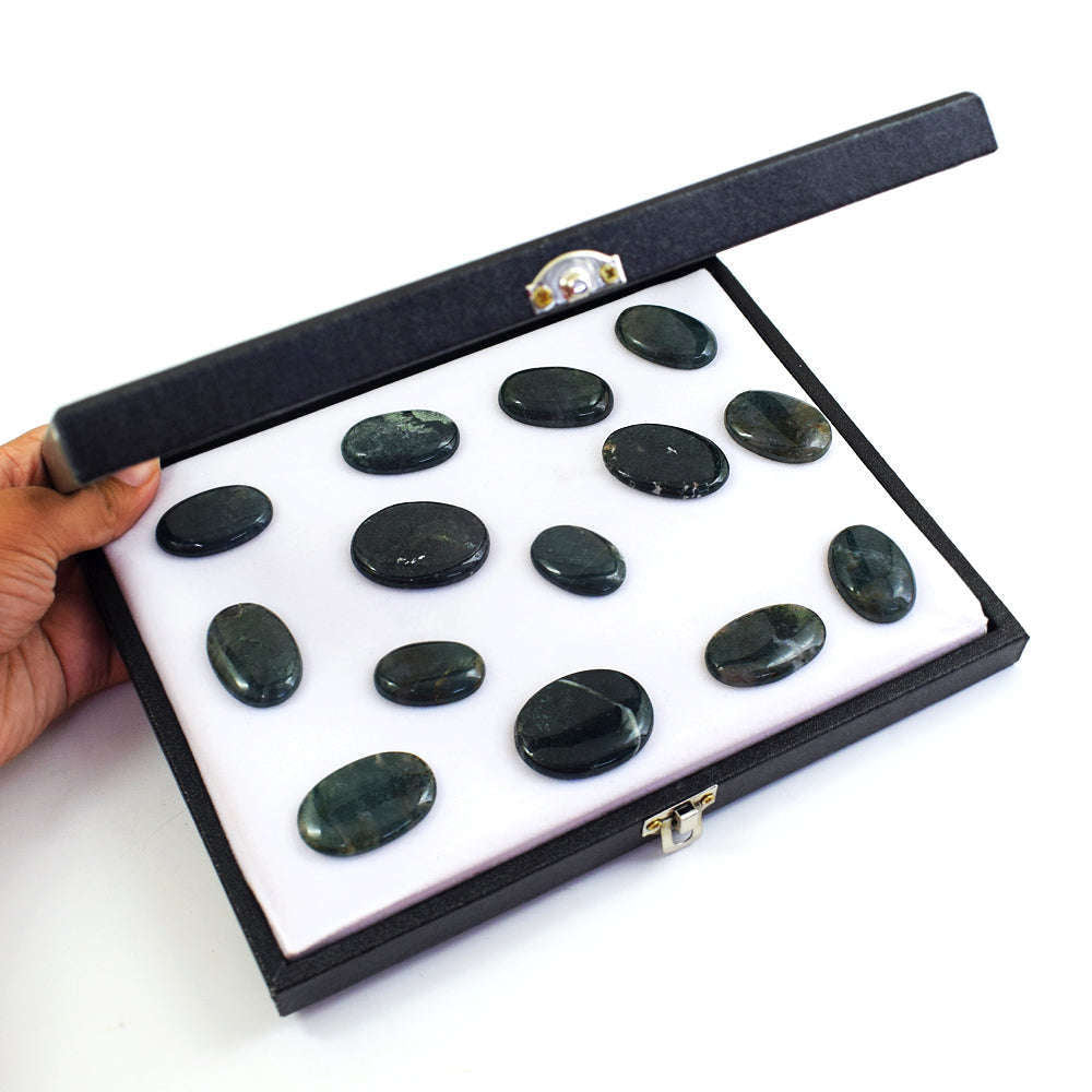 gemsmore:Beautiful Moss Agate Untreated Gemstone Cabochon Lot