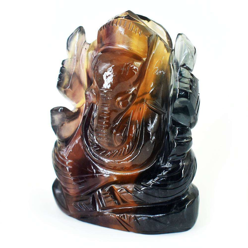 gemsmore:Beautiful Multicolor Fluorite Hand Carved Ganesha