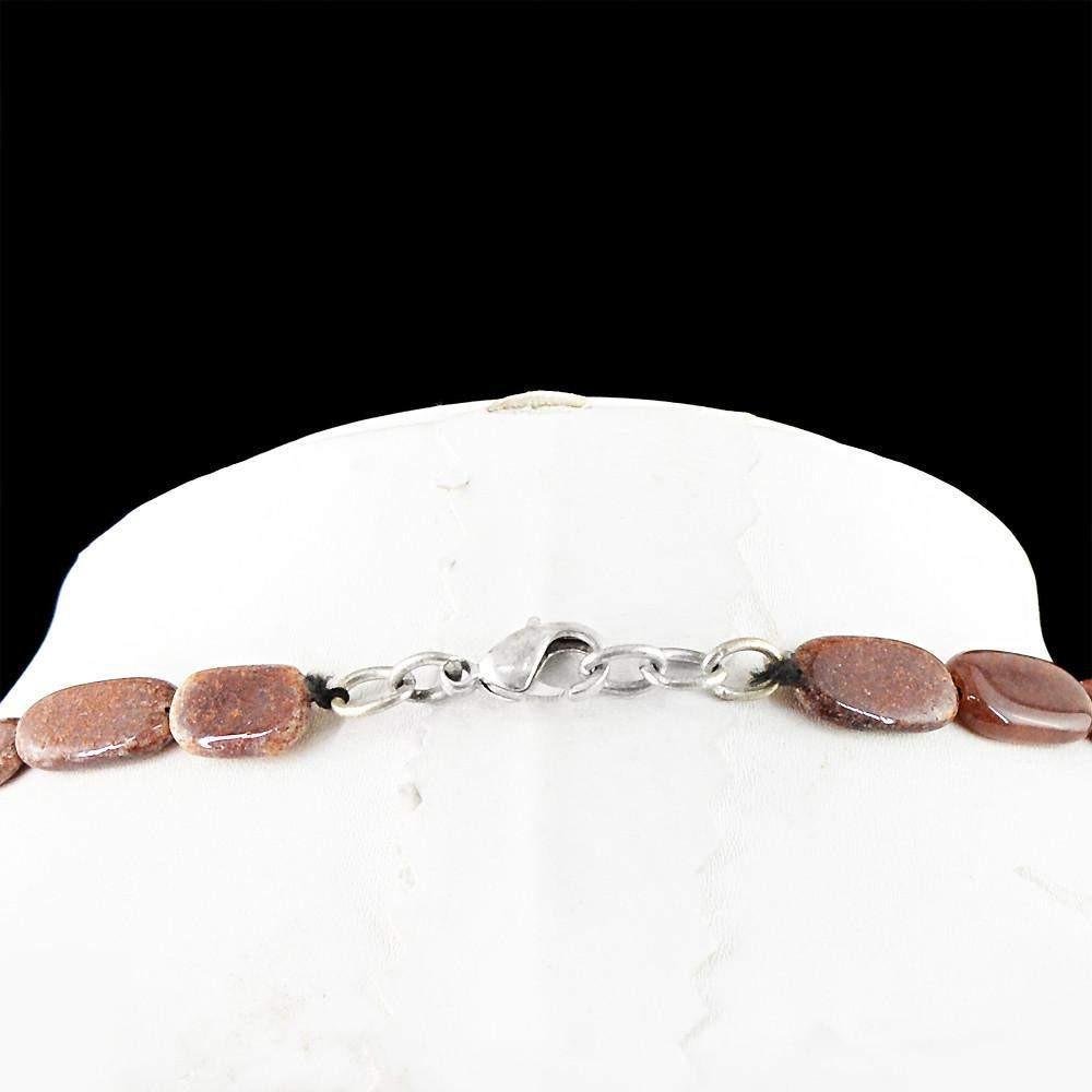 gemsmore:Beautiful Natural Jasper Necklace Oval Shape Untreated Beads