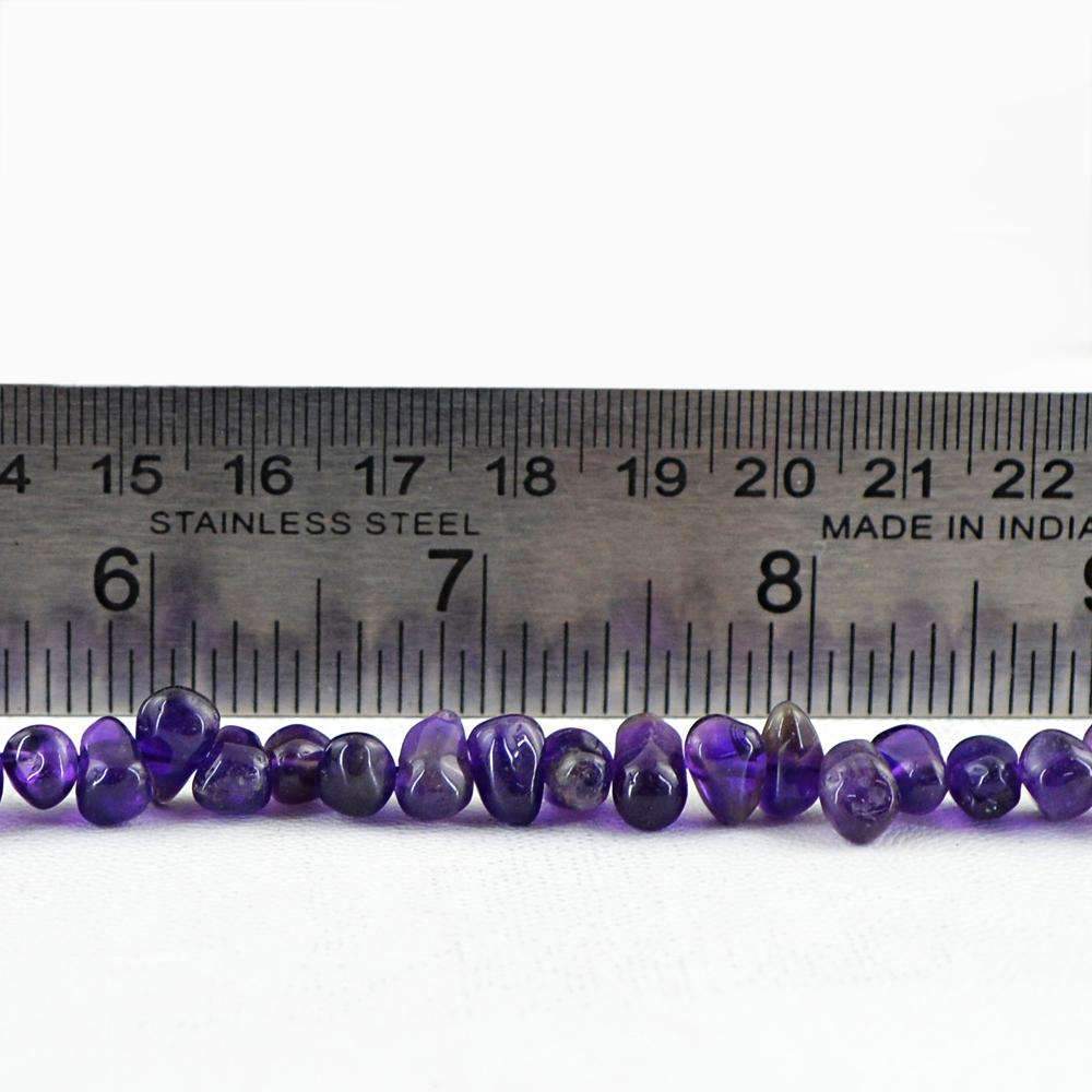 gemsmore:Beautiful Purple Amethyst Beads Strand - Natural Drilled