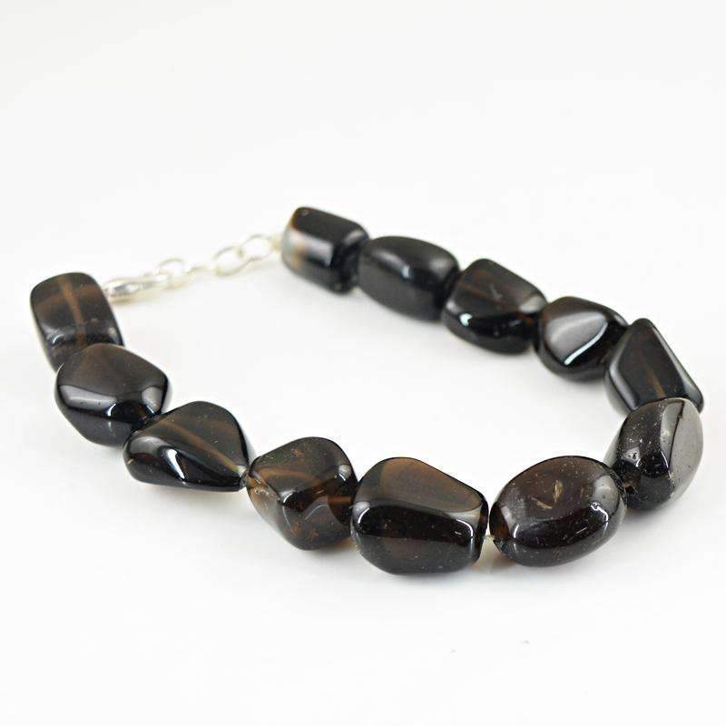 gemsmore:Beautiful Smoky Quartz Bracelet Natural Untreated Beads