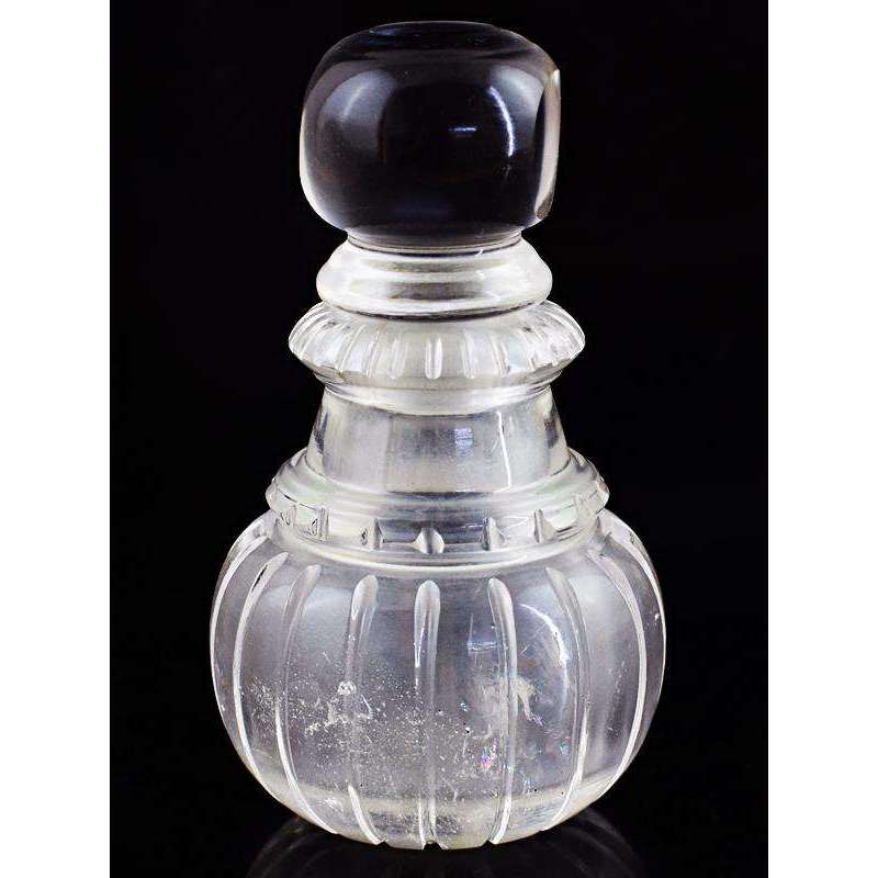 gemsmore:Beautiful White Quartz Hand Carved Perfume Bottle
