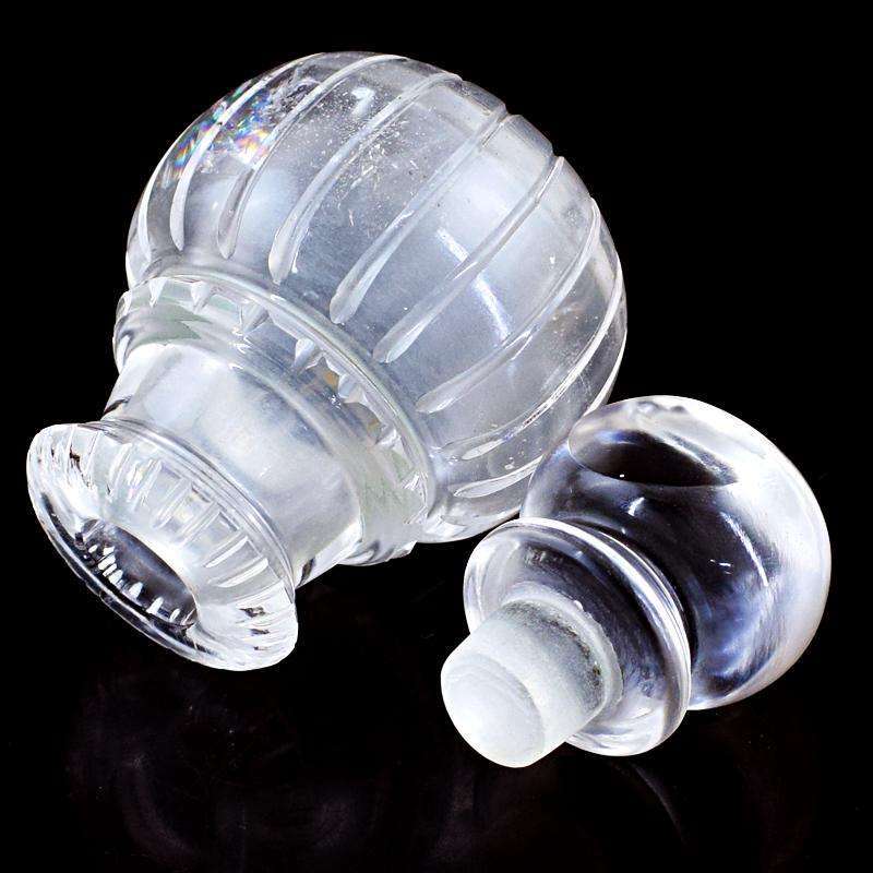 gemsmore:Beautiful White Quartz Hand Carved Perfume Bottle
