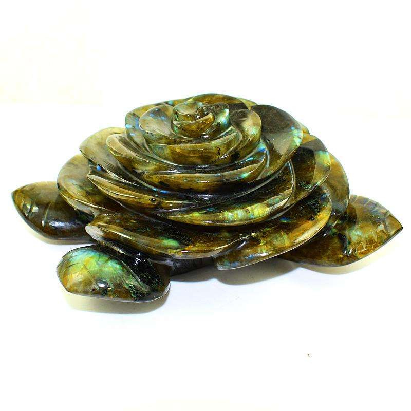 gemsmore:Beautifully Carved Amazing Flash Labradorite Rose