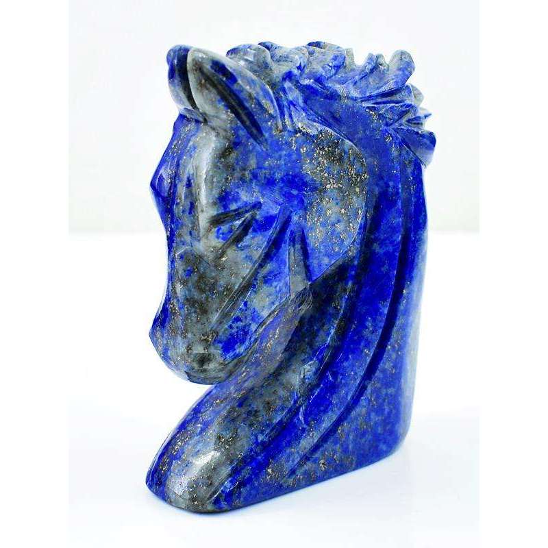gemsmore:Beautifully Carved Blue Lapis Lazuli Horse Head