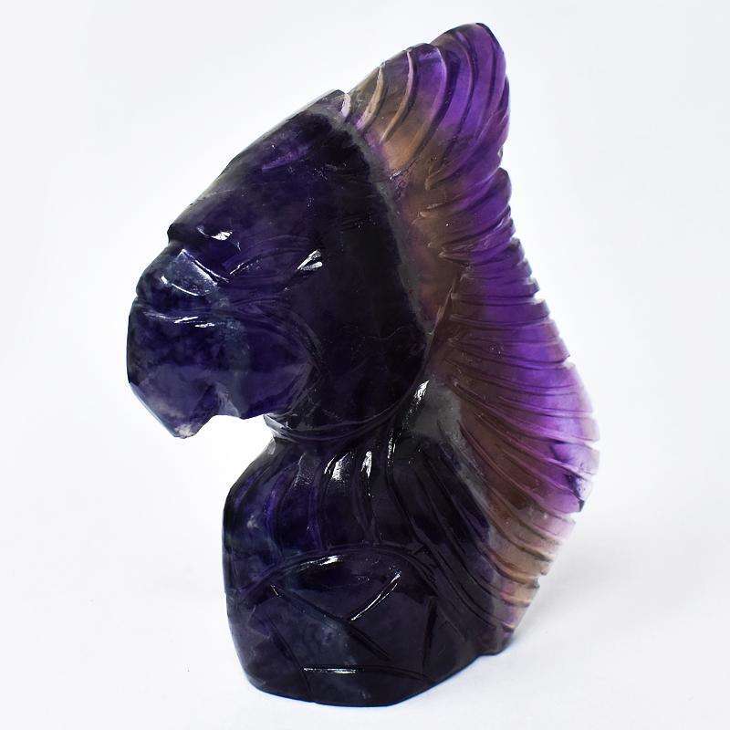 gemsmore:Beautifully Carved Multicolor Fluorite Eagle Head