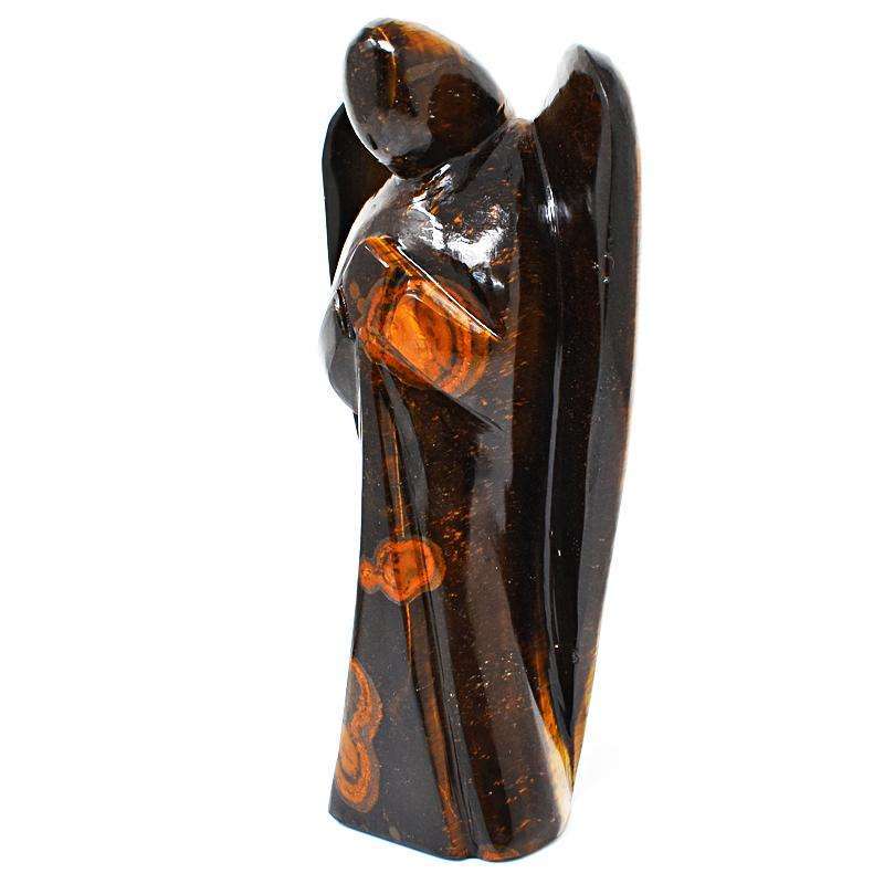 gemsmore:Beautifully Hand Carved Golden Tiger Eye Healing Angel