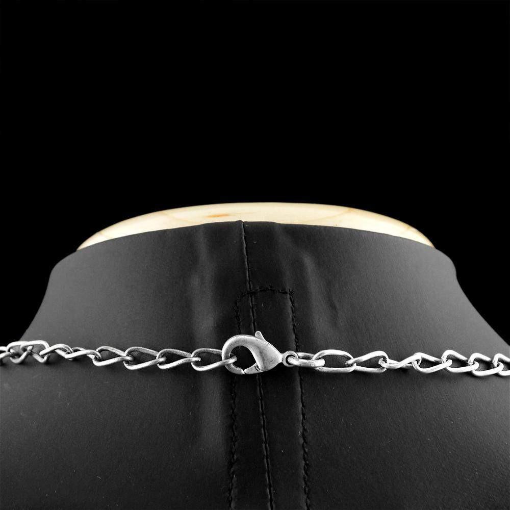 gemsmore:Black Onyx Necklace Natural 20 Inches Long Untreated Beads