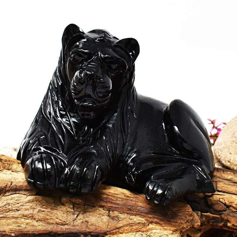 gemsmore:Black Spinel Hand Carved Museum Size Lion