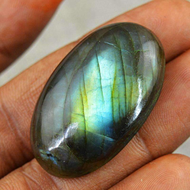 gemsmore:Blue Flash Labradorite Gemstone Natural Oval Shape