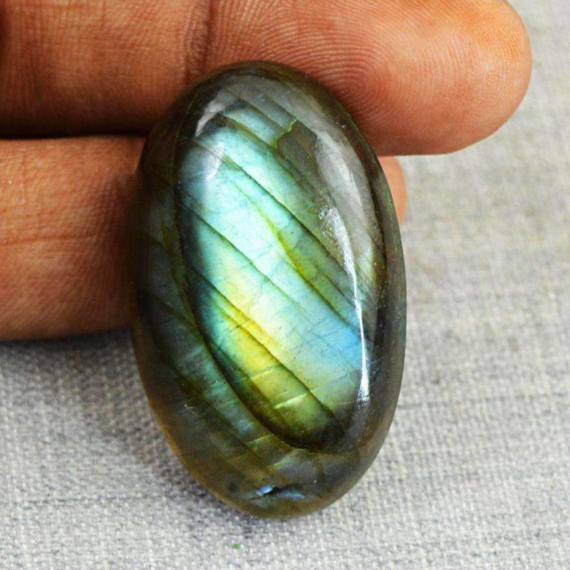gemsmore:Blue Flash Labradorite Gemstone Natural Oval Shape