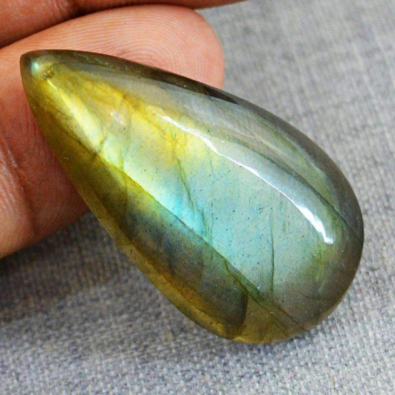 gemsmore:Blue Flash Labradorite Gemstone Natural Pear Shape
