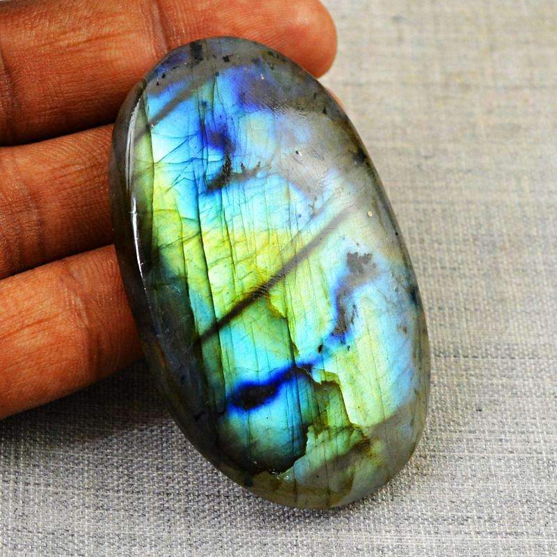 gemsmore:Blue & Golden Flash Labradorite Gemstone Natural Oval Shape