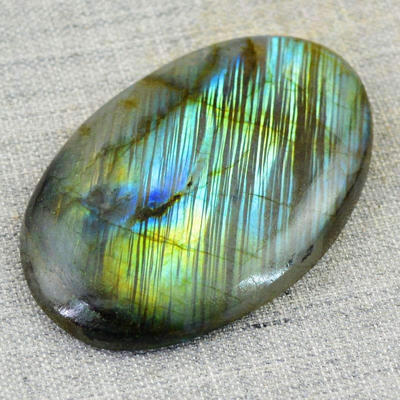 gemsmore:Blue & Golden Flash Labradorite Gemstone Natural Oval Shape