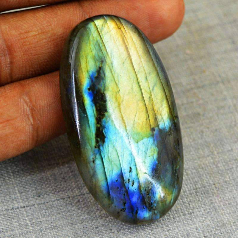 gemsmore:Blue & Golden Flash Labradorite Gemstone Natural Oval Shape