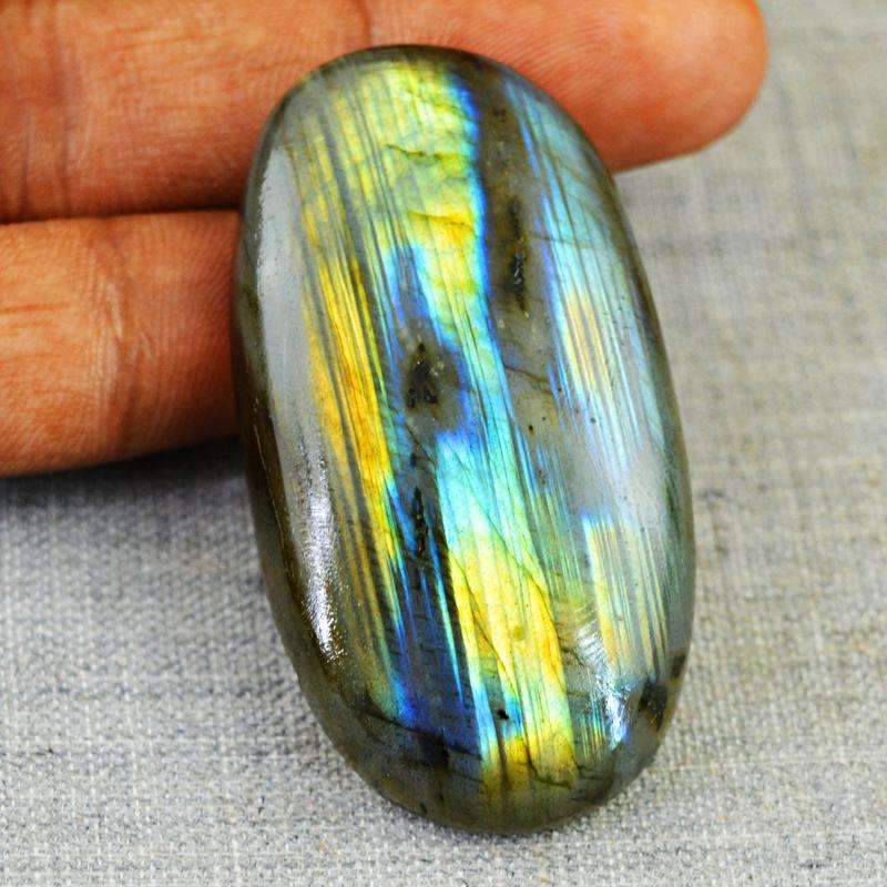 gemsmore:Blue & Golden Flash Labradorite Gemstone Natural Oval Shape