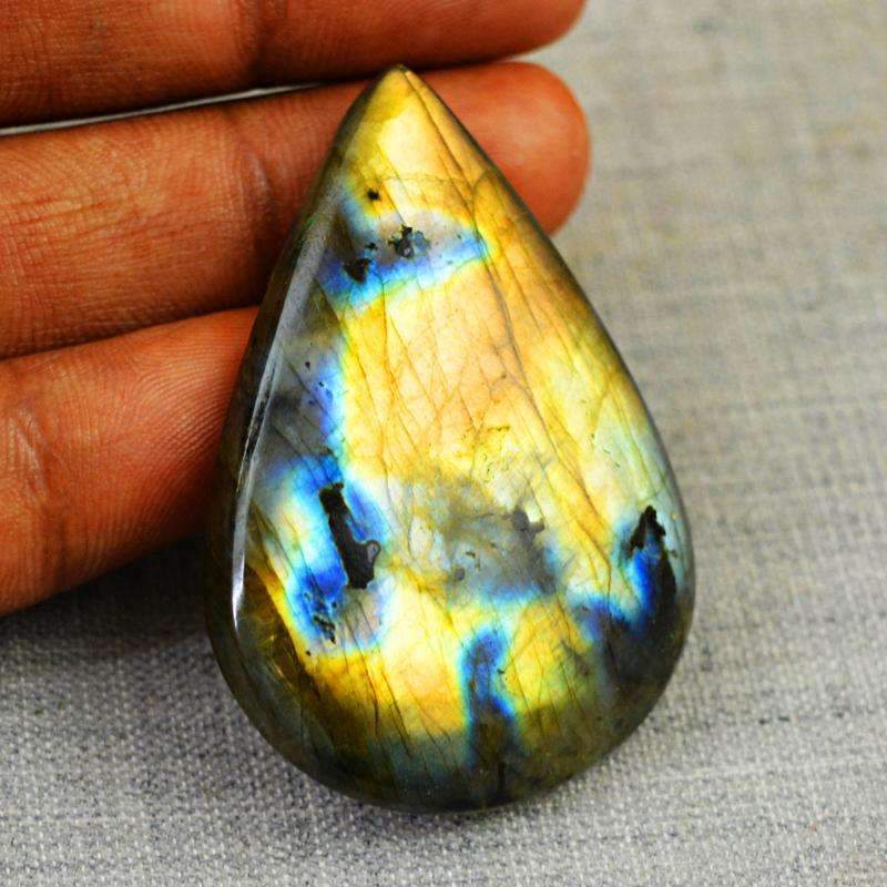 gemsmore:Blue & Golden Flash Labradorite Gemstone Natural Pear Shape