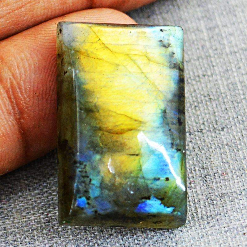 gemsmore:Blue & Golden Flash Labradorite Gemstone Natural Rectangular Shape