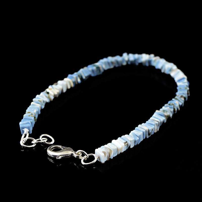 gemsmore:Blue Lace Agate Bracelet Natural Untreated Beads