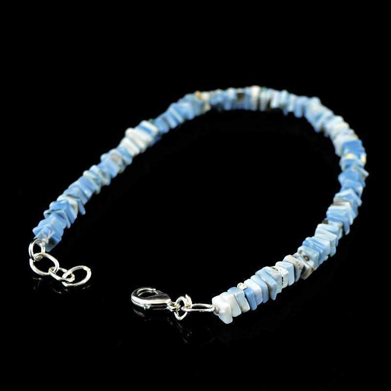 gemsmore:Blue Lace Agate Bracelet Natural Untreated Beads