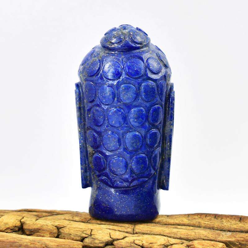 gemsmore:Blue Lapis Lazuli Carved Lord Buddha Head Idol