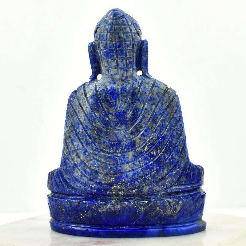 gemsmore:Blue Lapis Lazuli Hand Carved Buddha Idol