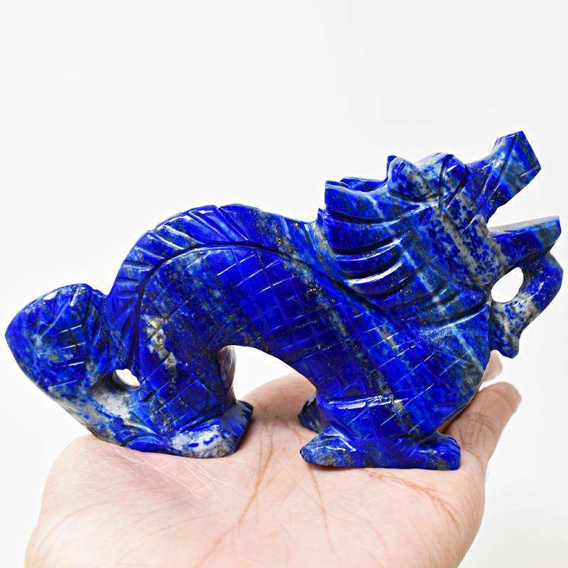 gemsmore:Blue Lapis Lazuli Hand Carved Dragon sir0