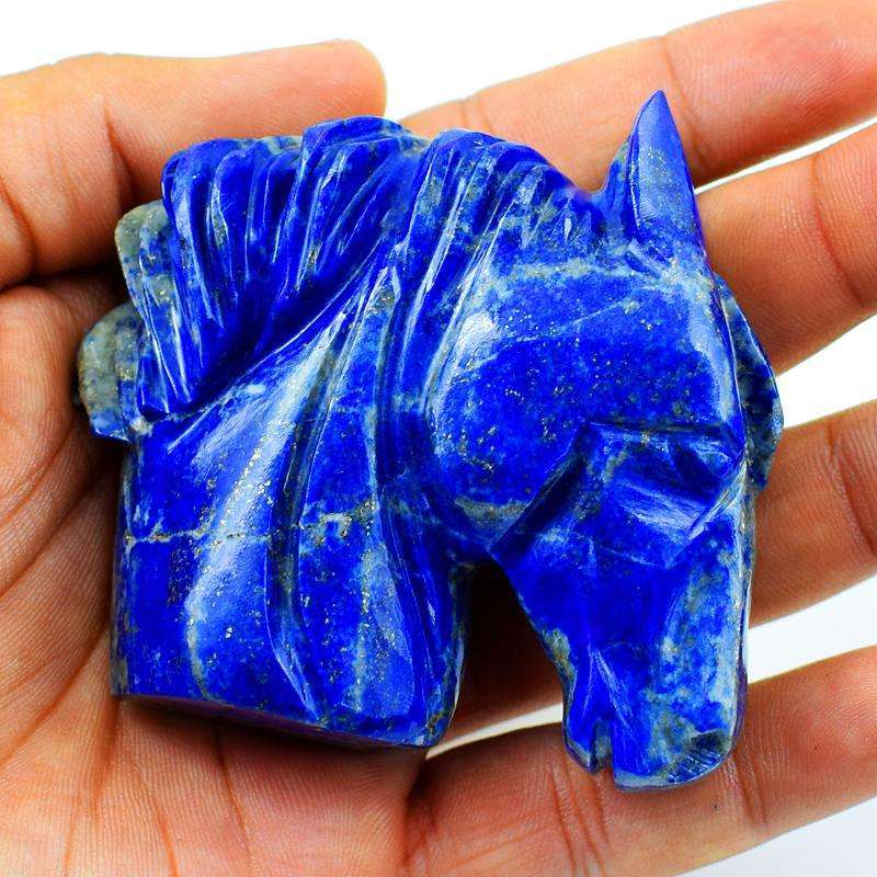 gemsmore:Blue Lapis Lazuli Hand Carved Horse Burst