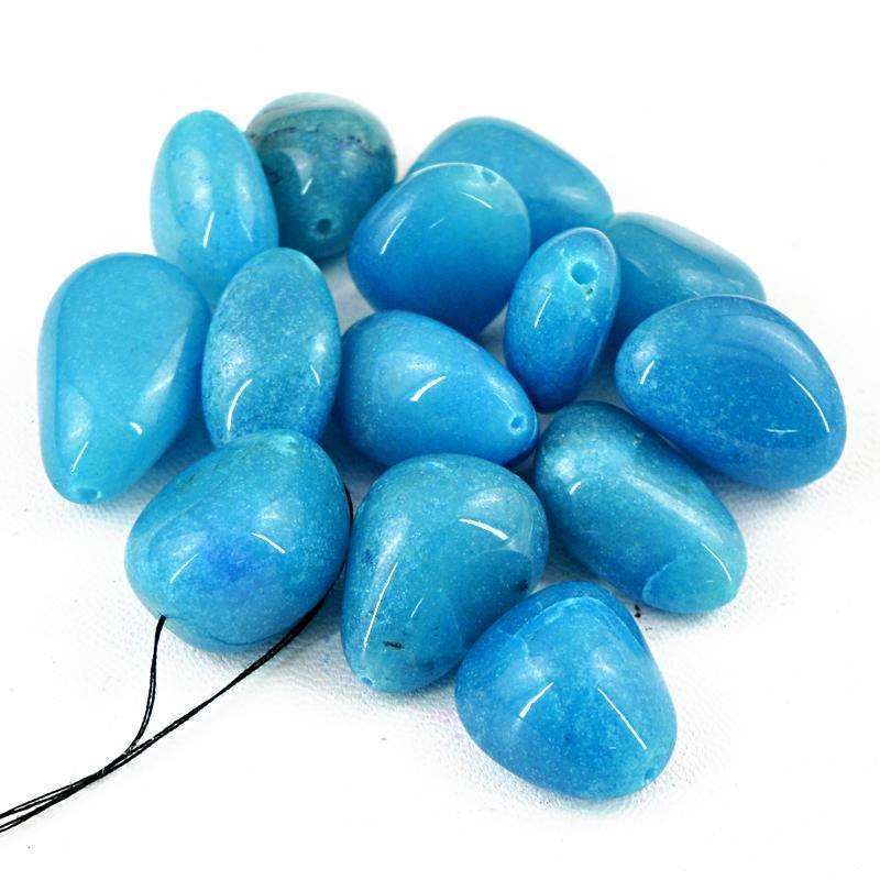 gemsmore:Blue Onyx Beads Lot - Natural Drilled