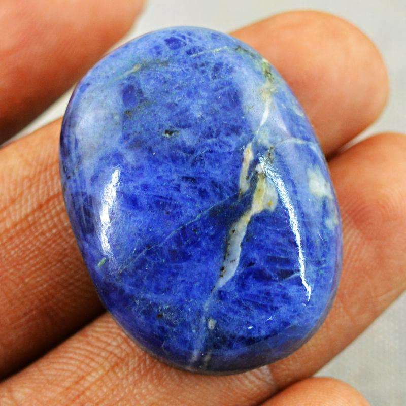 gemsmore:Blue Sodalite Gemstone Natural Oval Shape