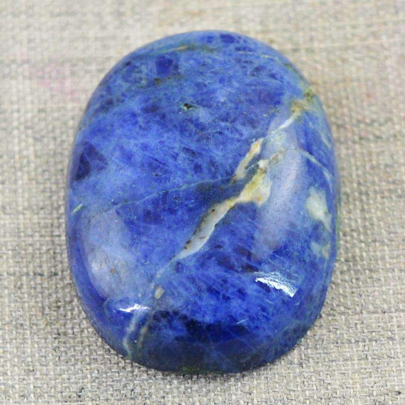 gemsmore:Blue Sodalite Gemstone Natural Oval Shape
