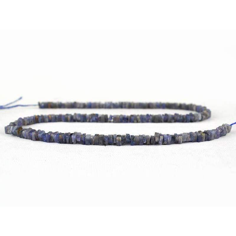 gemsmore:Blue Tanzanite Drilled Beads Strand Natural 148.00 Cts Untreated