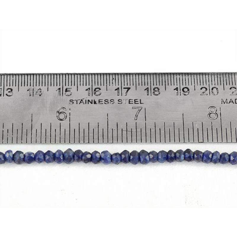 gemsmore:Blue Tanzanite Drilled Beads Strand Natural Round Shape Faceted