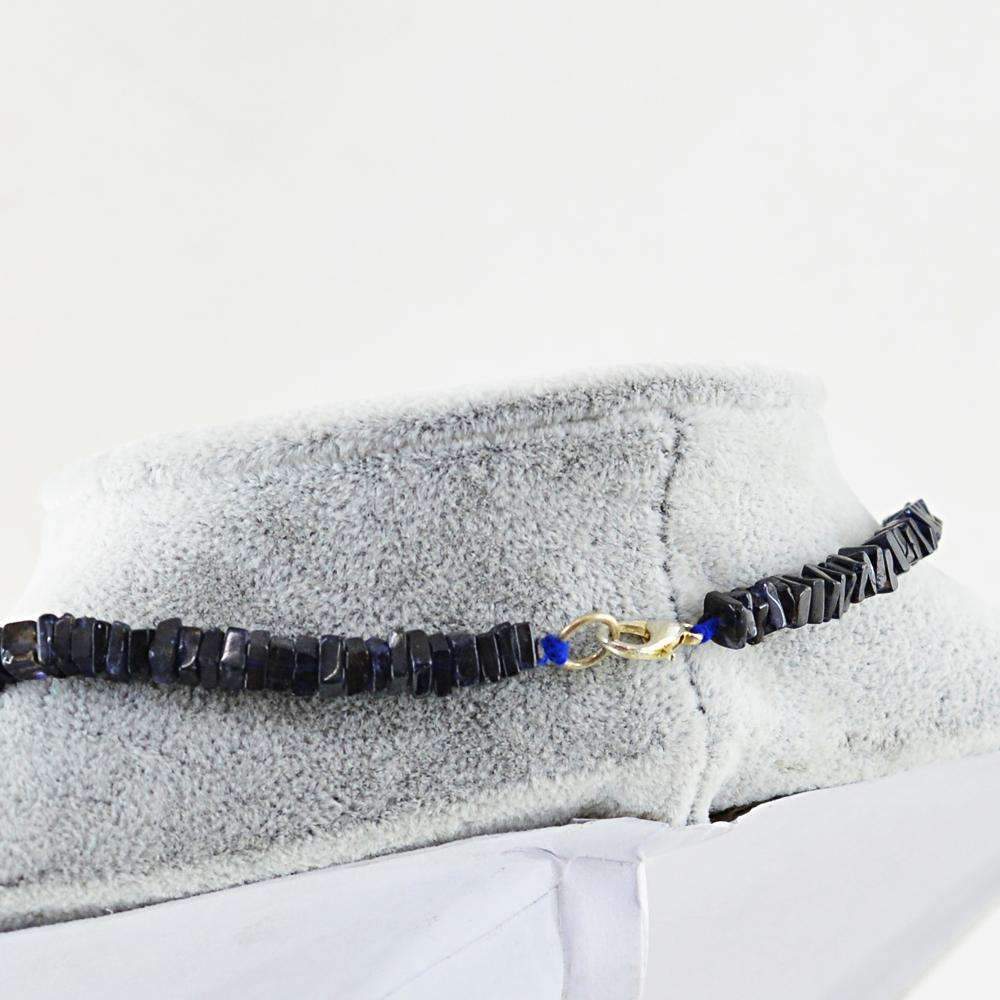 gemsmore:Blue Tanzanite Necklace Natural Untreated Beads - Single Strand