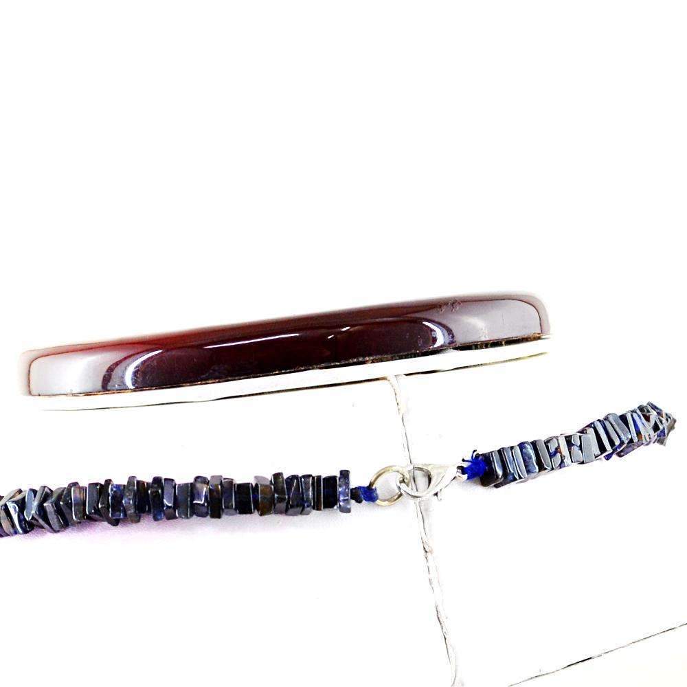 gemsmore:Blue Tanzanite Necklace Natural Untreated Beads