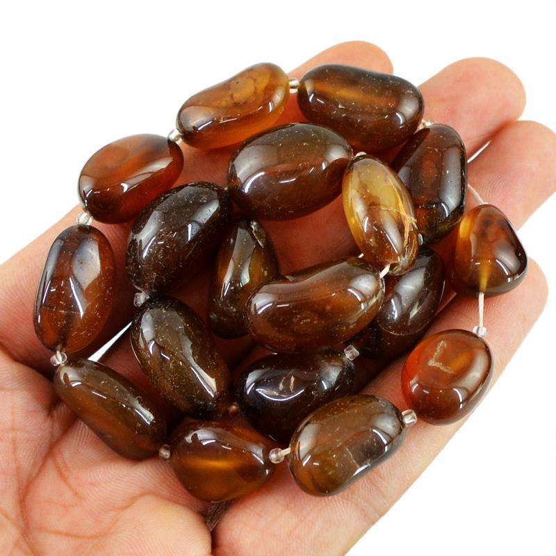 gemsmore:Brown Onyx Beads Strand - Natural Drilled
