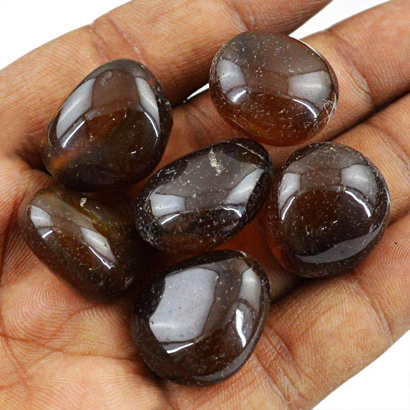 gemsmore:Brown Onyx Drilled Beads Lot - Natural Untreated