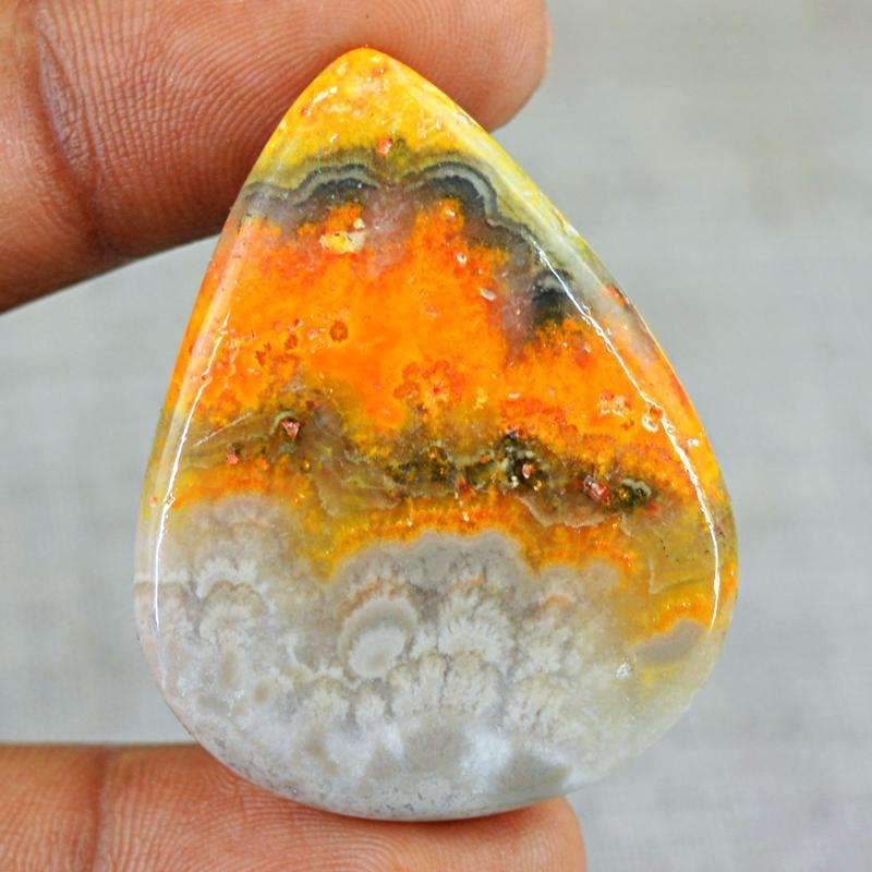 gemsmore:Bumble Bee Jasper Gemstone Natural Pear Shape