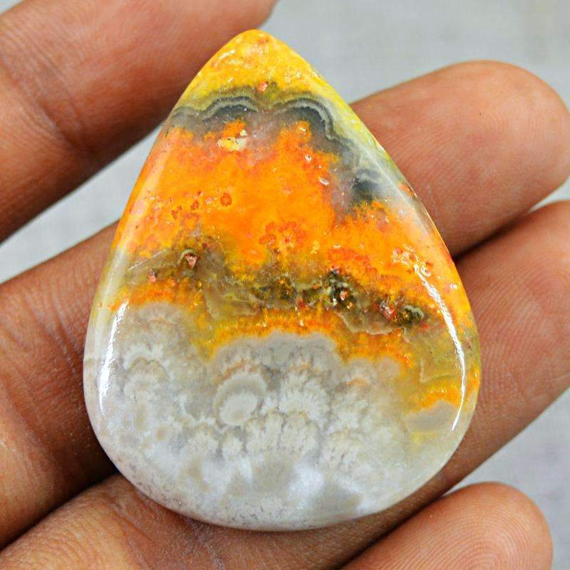 gemsmore:Bumble Bee Jasper Gemstone Natural Pear Shape