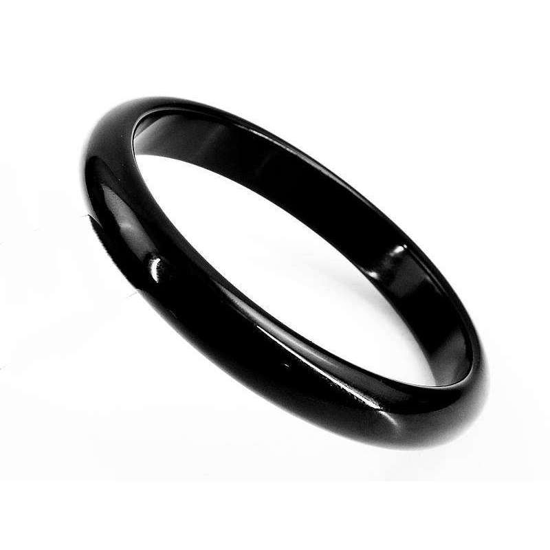 gemsmore:Carved Black Spinel Bangle - Women Jewellery