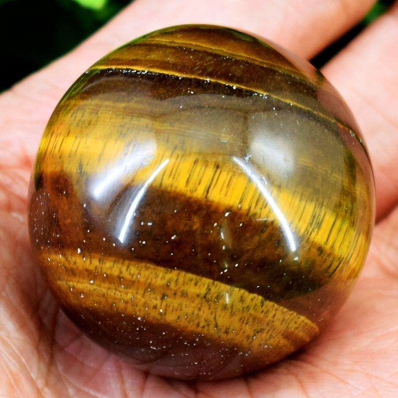 gemsmore:Carved Golden Tiger Eye Reiki Healing Sphere